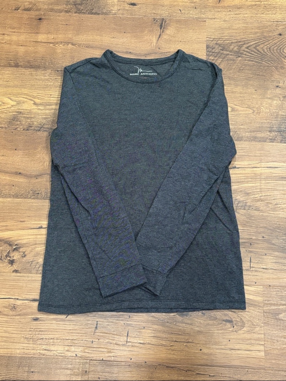 Marc Anthony Men's Long Sleeve Slim Fit Crewneck Tee - Dark Charcoal